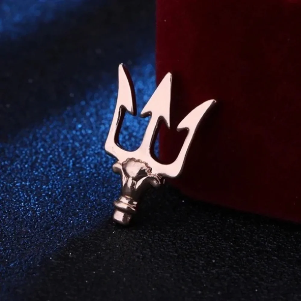 Trident Brooch Metal Lapel Pin Men's Suit Collar Pin Shirt Accessory Men’s Gift
